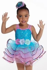 Weissman Showtime 15656 I'm A Believer Ballet Size XSC Blue Pink Purple Sequin