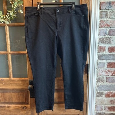 J. Jill Denim Authentic Fit Slim Ankle Pants Womens Black Stretch Petite 18P