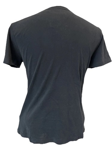 Superdry T-Shirt Donna Taglia 6 Nero Oro Paillettes Logo Stampa Top Manica Corta - Foto 4 di 12
