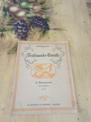 Ferdinando Carulli 12 Romances For 2 Guitars  Rare Book