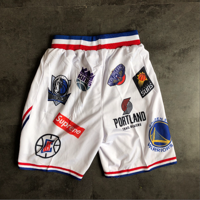 Supreme x Nike NBA Shorts Mens Teams White Retro AQ4231-100 ALL