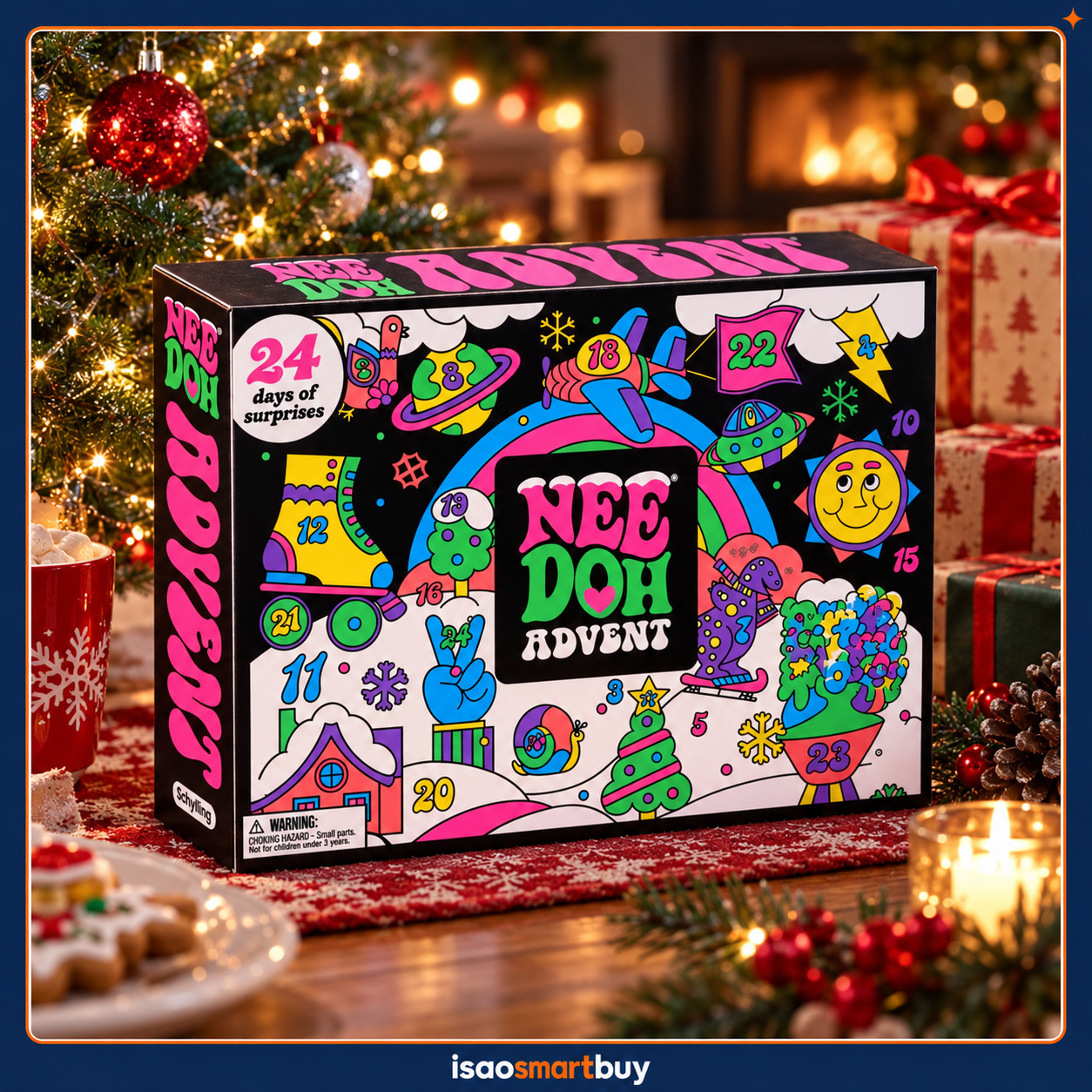 Schylling Nee Doh Christmas Countdown Advent Calendar 3D Squishy Fidget Toy