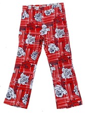 Vintage 60s/70s Men's Preppy Rose Print Pants - Sz 34 - July 4th Red White Blue