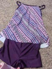 Two Piece Ladies Swimsuit Purple Size Medium Pre Owned