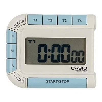 Casio Timer TMR-71S-7JH Digital Sports Stopwatch Black Alarm Clock Watch - Image 1 of 4