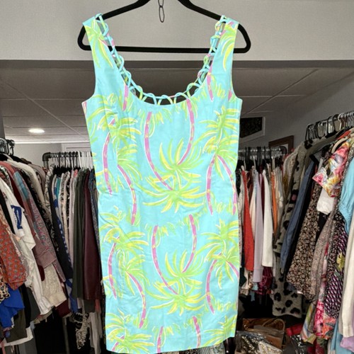 Lilly Pulitzer Women's Size 8 Aqua Multi Color Palm Dress