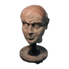Terracotta.testa Votiva Riproduzione Antica Arte Etrusca H.cm 30