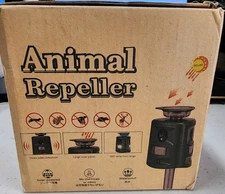 Solar Ultrasonic Animal Repeller 360° Outdoor Pest Deterrent (Missing Parts)