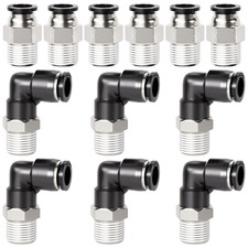 TAILONZ PNEUMATIC Elbow and Straight Combination 1/4 Inch Tube OD X 1/4 Inch NPT
