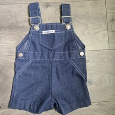VTG 70s 80s Health-tex Denim Overalls Shortalls 9 Mos Baby Infant Made in USA
