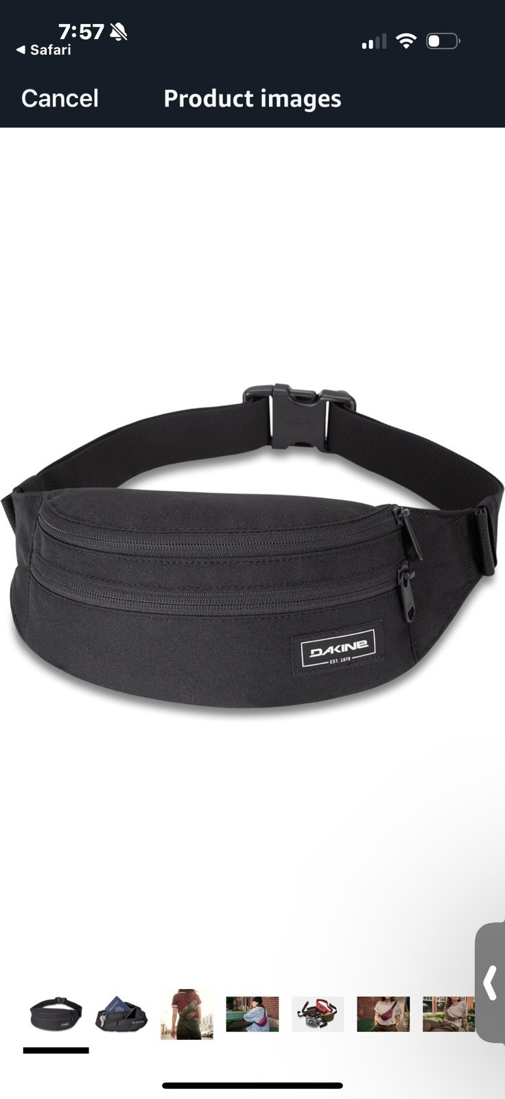 Dakine Black Hip Bag For Hiking/Skiing/mountain Biking