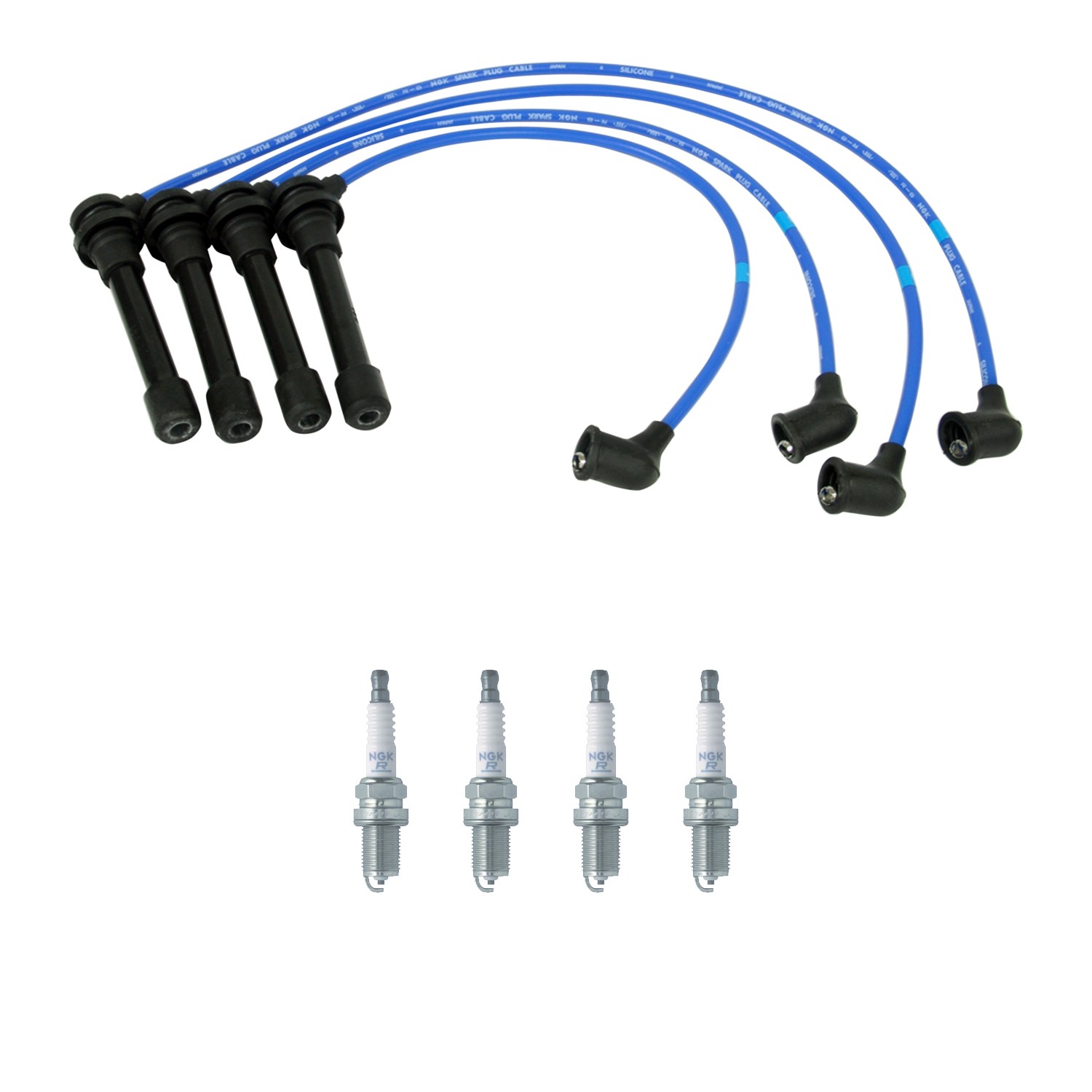 NGK 7mm Wire Set and 4 Nickel Spark Plug Kit For 240SX Frontier Xterra KA24DE L4