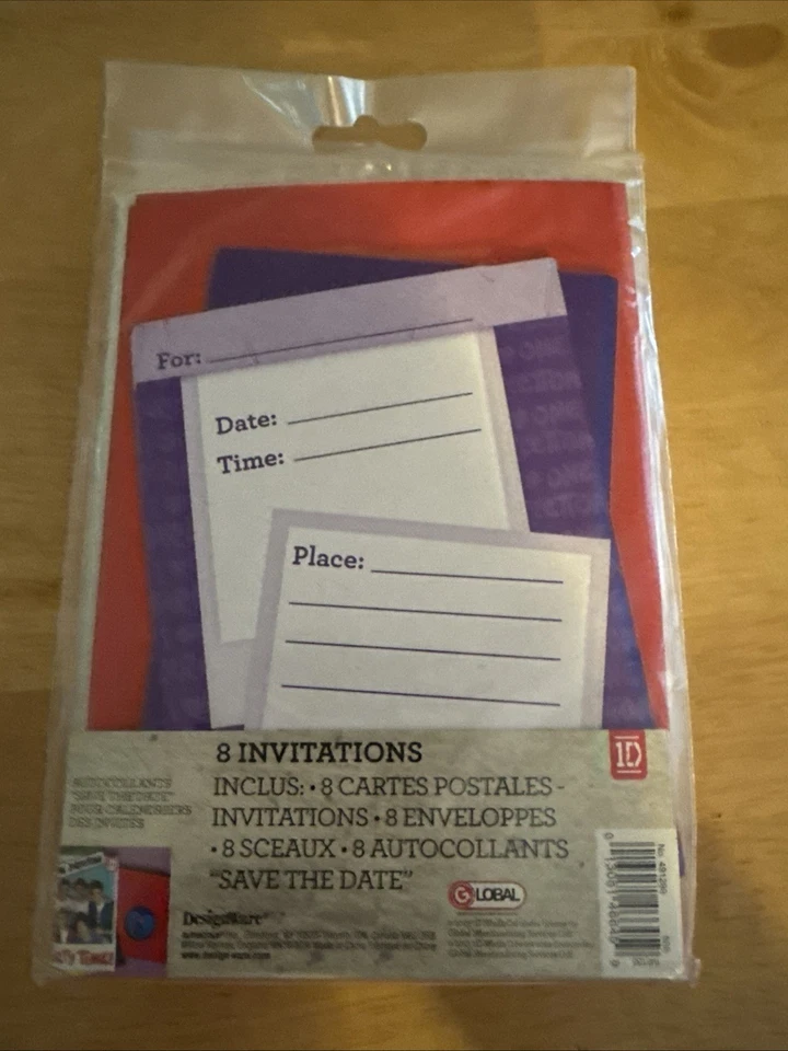 One Direction 1D Birthday Party Invitations - Image 2 of 2