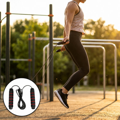 Springseil Speed Rope Kugellager 2,8m Verstellbar CrossFit Boxen Fitness Rot