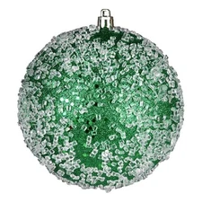 Vickerman 10" Contemporary Plastic Hail Ball Ornament in Glitter Green
