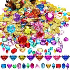 Gejoy 868 Pieces Halloween Pirate Party Favors Pirate Treasure Jewels and Gold F