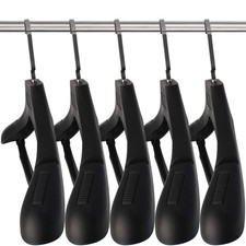 15-Pack Extra Wide 17.7" Plastic Suit Hangers, Notched Shoulders, Metal Hook