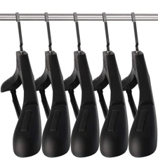 15-Pack Extra Wide 17.7" Plastic Suit Hangers, Notched Shoulders, Metal Hook