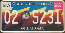 2021 Seminole Nation OKLAHOMA Tribe, Tribal, Indian License Plate
