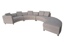 Ledersofa USB Runde Couch Wohnlandschaft Garnitur Design Modern Rund Sofa Neu