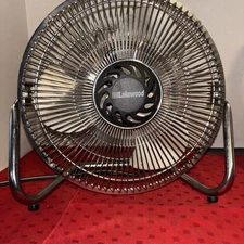 Vintage Lakewood HV-9 Electric 3 Speed Chrome Blade Frame Fan - Estate Find