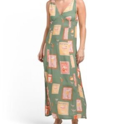 Paper Heart Maxi Tank Dress S Anthropologie Martini Cocktails Green Party  NEW | eBay