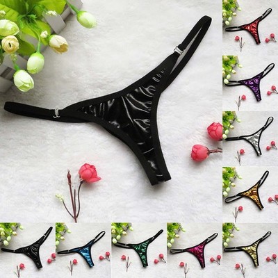 Höschen Weiblich Damen Tanga G-String Nasses Aussehen Unterwäsche Mode