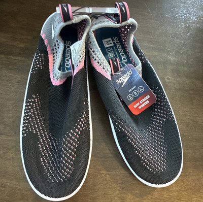 Speedo Surf Strider Womens Water Shoes Slip-On Black/Pink US 7-8 Medium Width
