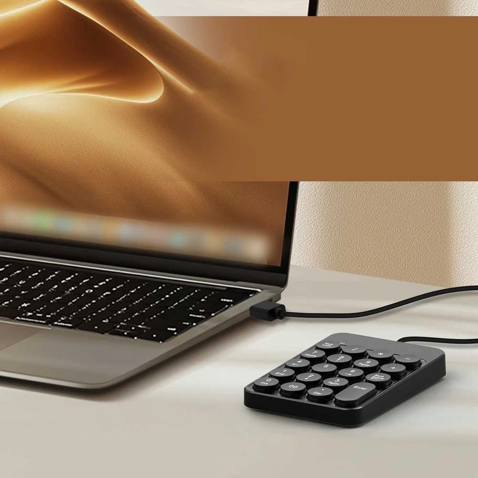 Compact USB Numpad Numeric Keypad with Tilt for Comfortable Typing Use - Image 2 of 4