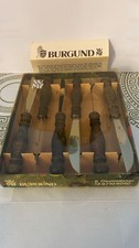 WMF Obstmesser Buttermesser Snackmesser (6 Stück) Holz-Chrom, neu in OVP Burgund