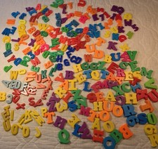 Lot of Magnetic Plastic Letters Fridge Magnets Alphabet Toy Used 1Lb 13oz B3