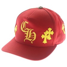 Chrome Hearts CH HAT Embroidered Cross Patch Baseball Cap Red Used 4d2e17e5eef26