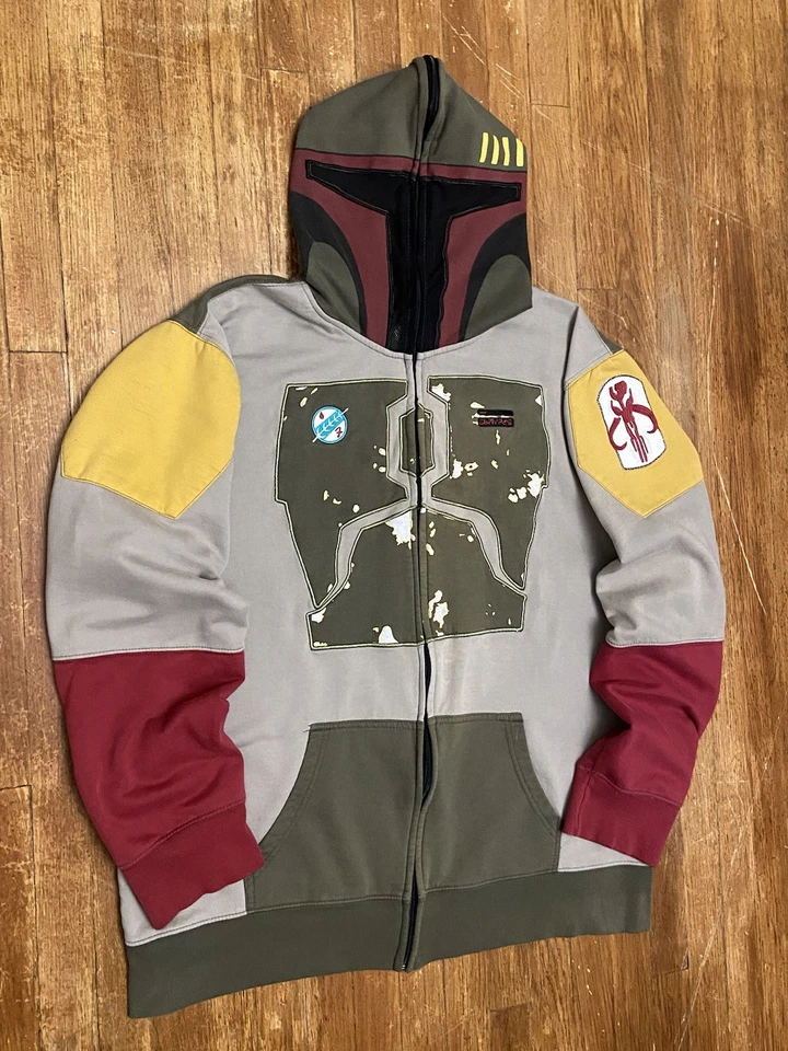 Oficial Star Wars Boba Fett Máscara Sudadera con Capucha Cremallera Completa Sudadera Adulto 2XL Foto 2 de 4