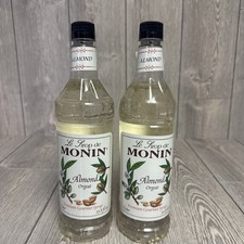 2x Monin Almond Orgeat Premium Flavored Syrups - 1 Liter Bottles for Coffee Soda
