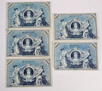 #ad #ad 1908 Germany 100 Mark WWI Era Pre WWII Banknote World Paper Money Kaiser $3.95