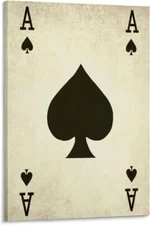 Vintage Ace of Spades Poster Art Playing Cards Art Print Casino Wall Decor Poker