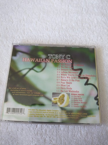 Tony C: Hawaiian Passion CD (Mountain Apple Company, 2003) VERY CLEAN! - Picture 2 of 4