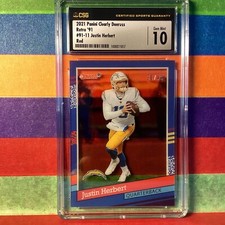 2021 Clearly Donruss Retro 1991 Justin Herbert #91-11 Chargers /49 10 Gem