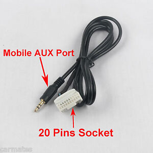 AUX 10-16 Audio microphone Video cable for Toyota Hiace  Hilux RAV4 Prado Camry
