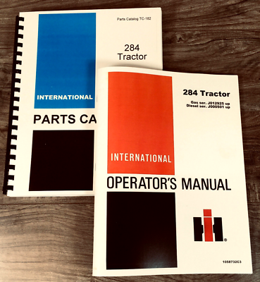 #ad Ih International 284 Gas Diesel Tractor Parts Operators Manual Set Owners Books $36.97