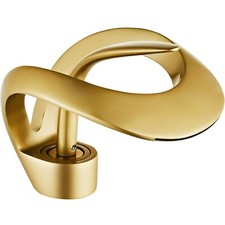 Frosted Gold Bathroom Waterfall Vanity Sink Faucet Single Hole Basin Mixer Tap