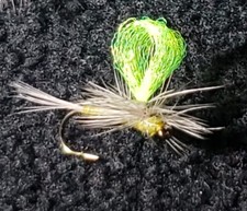 BWO BLUE WING OLIVE SIZE 14 PARACHUTE FRONTIER FISHING FLIES  HI VIS