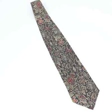 Van Heusen Corporate Casual Mens Tie Blue Red Floral 100 Silk Short