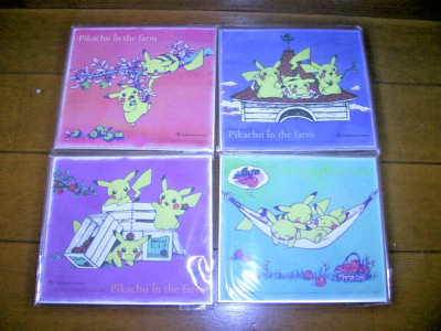 Pokemon Center Limited Pikachu In The Farm Shikishi x 4 set Japan