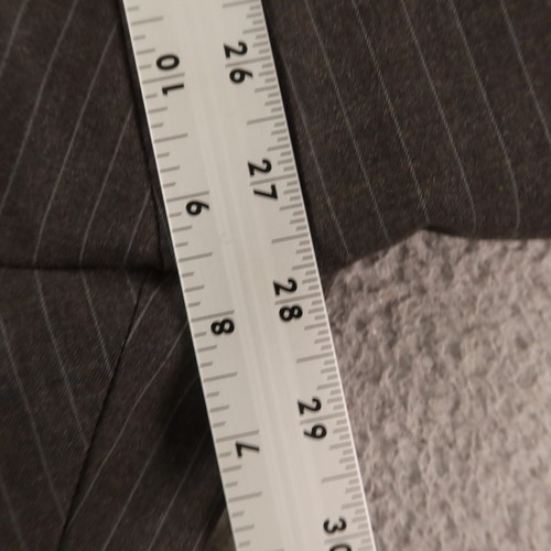 VTG 3 Piece Suit M Gray Chalk Stripe 100% Wool Hopsack USA 42R 37x27 - Picture 22 of 22
