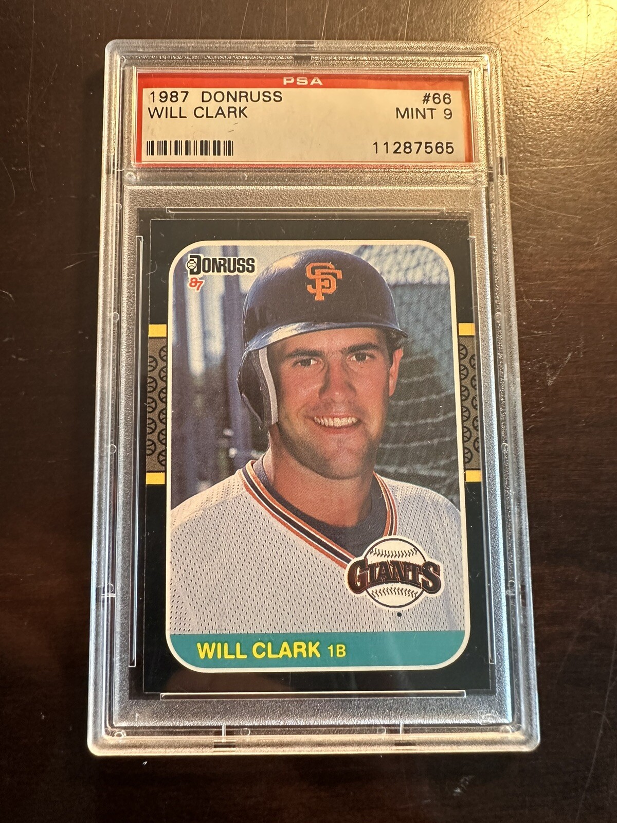 1987 DONRUSS #66 WILL CLARK ROOKIE CARD PSA 9 MINT