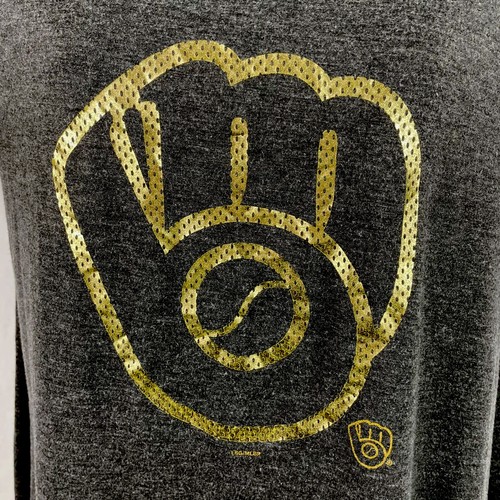 Milwaukee Brewers T Shirt / Donna (S) Grigio MLB Misto Poliestere - Foto 3 di 5