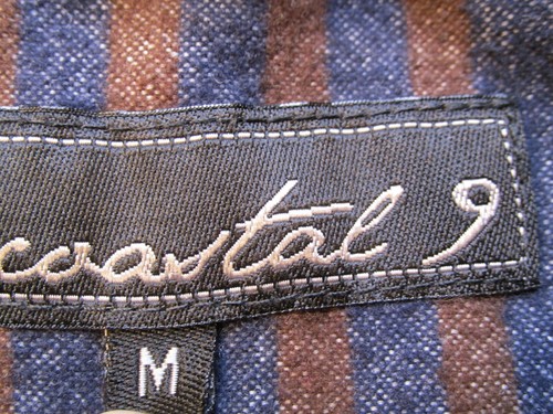 NWOT COASTAL Bolsa Button Up Shirt Men Size M Blue Brown Stripes Modern Slim Fit - Picture 7 of 15
