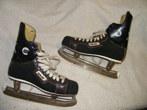 VINTAGE BAUER SPECIAL PRO 95 EISHOCKEY SCHLITTSCHUHE MIT KNÖCHELSCHUTZ HERREN 10 D, TOP