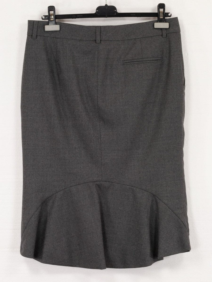 $1650 NWT TOM FORD VIRGIN WOOL KNEE-LENGTH GRAY SKIRT WITH